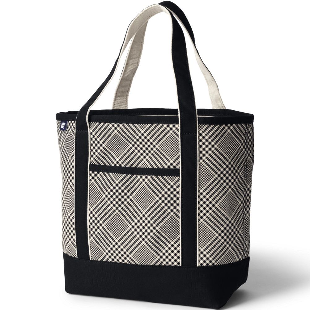 Medium Print 5 Pocket Open Top Canvas Tote Bag