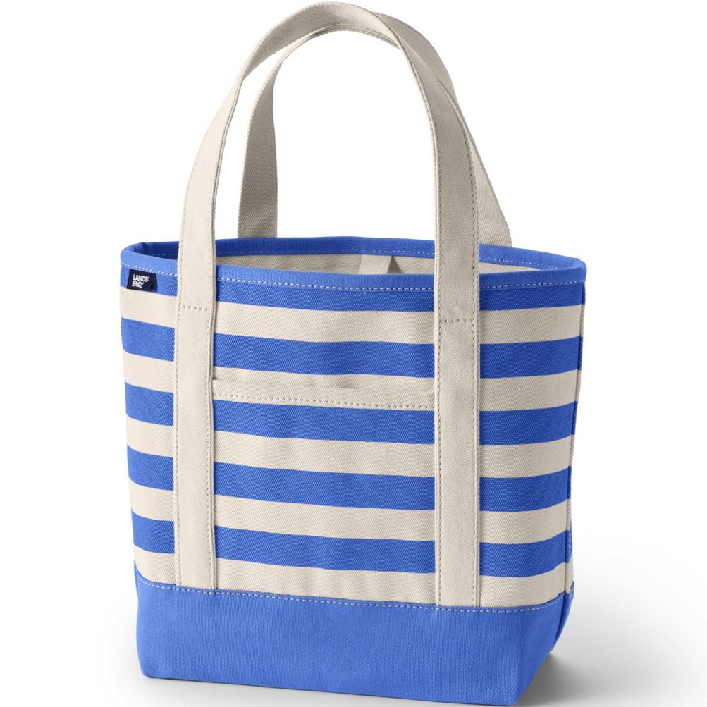 Medium Print 5 Pocket Open Top Canvas Tote Bag Lands End