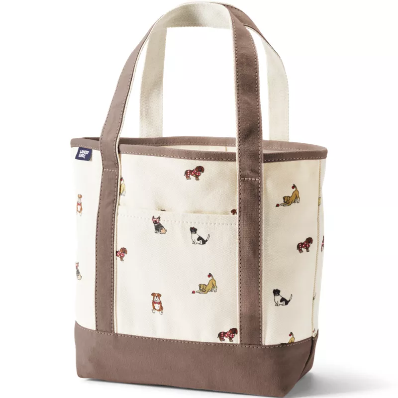 Medium Print 5 Pocket Open Top Canvas Tote Bag, Front