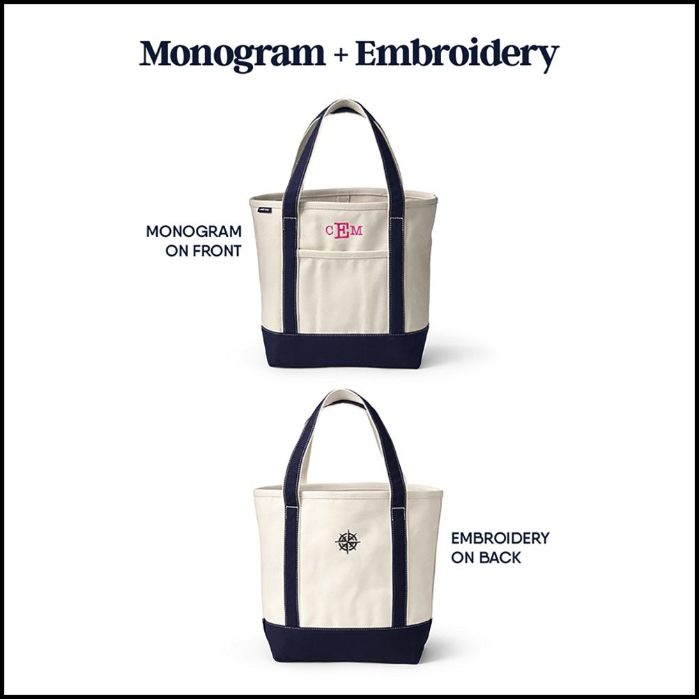 Medium Print 5 Pocket Open Top Canvas Tote Bag | Lands' End