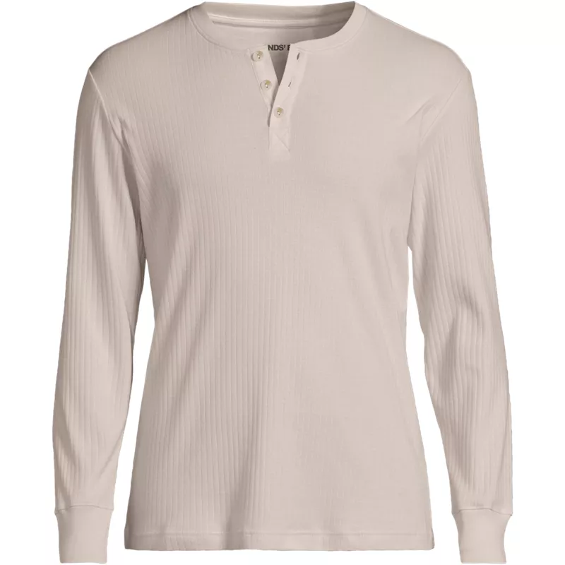 Men's Knit Rib Pajama Henley, Front