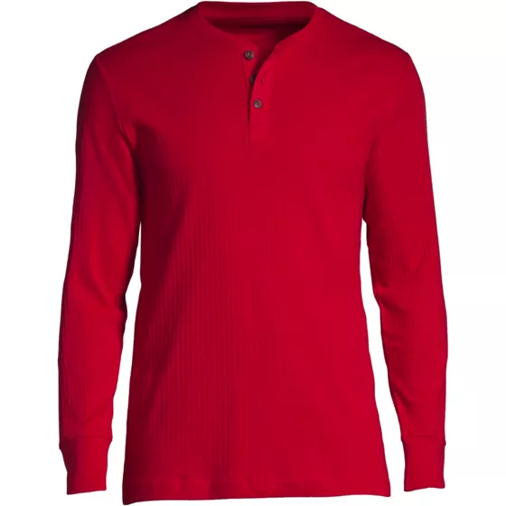 Men's Big and Tall Knit Rib Pajama Henley - primary