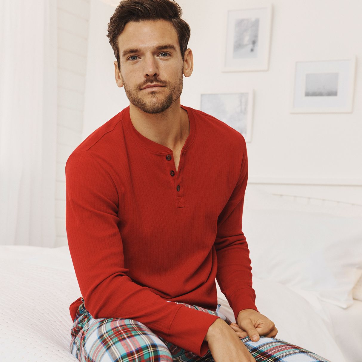 Men's Knit Rib Pajama Henley
