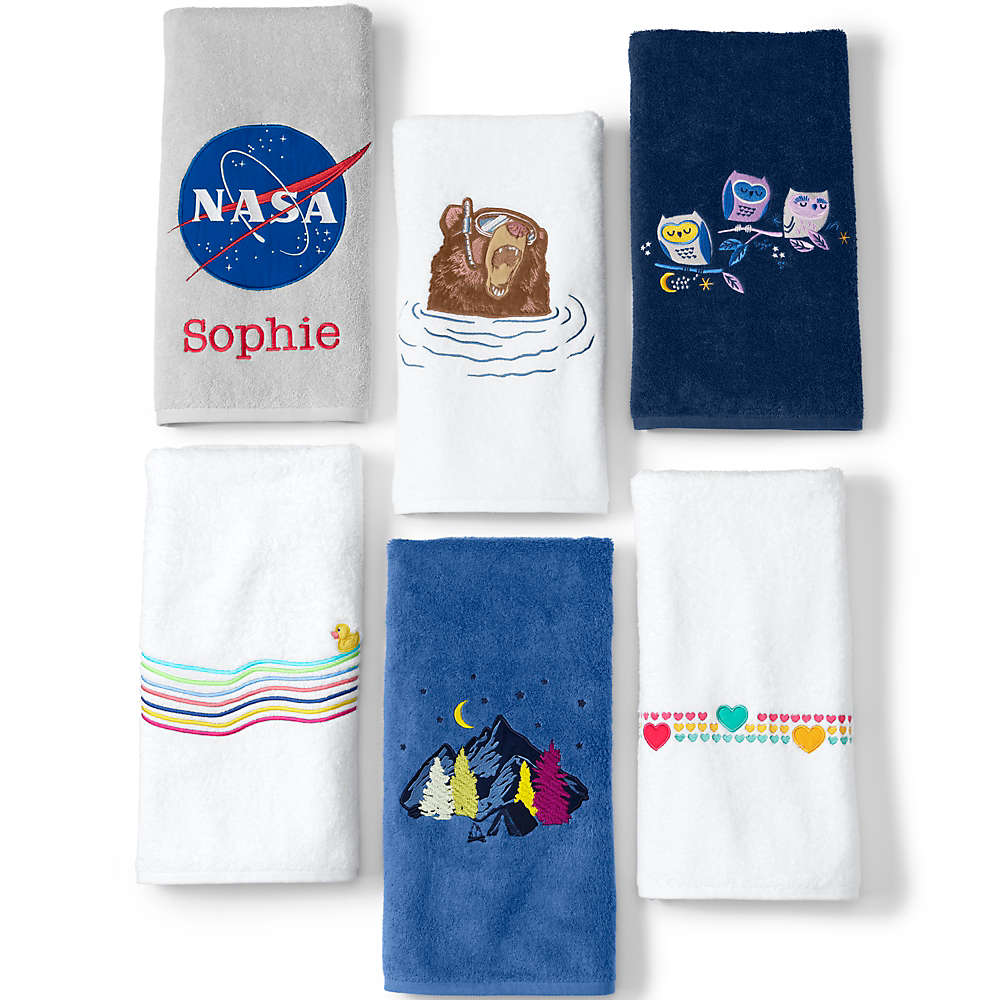 Kids Cotton Applique Bath Towel, alternative image