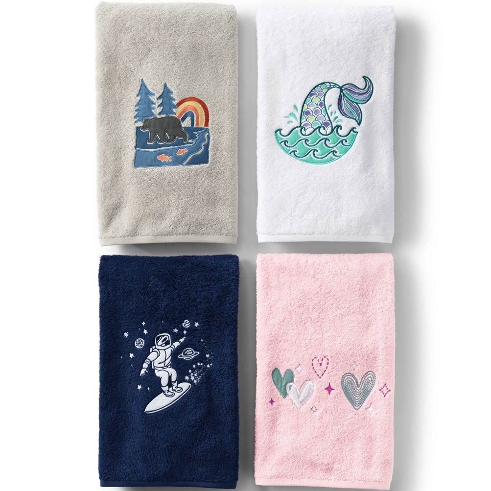 Kids Cotton Appliqu Bath Towel Lands End