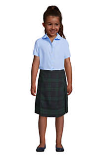 Lands End School Uniform Girls Short Sleeve Peter Pan Collar Broadcloth Shirt