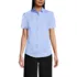 Women's Short Sleeve Peter Pan Collar Broadcloth Shirt, Front