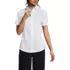 Women's Short Sleeve Peter Pan Collar Broadcloth Shirt, Front