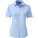 Women's Short Sleeve Peter Pan Collar Broadcloth Shirt, Front