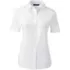 Women's Short Sleeve Peter Pan Collar Broadcloth Shirt, Front