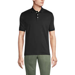 Men's Short Sleeve Tailored Fit Banded Pima Polo Shirt, Front