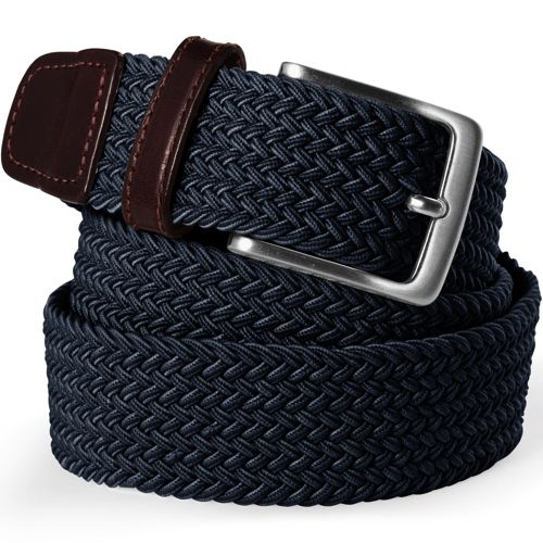 Mens elastic outlet braided belt