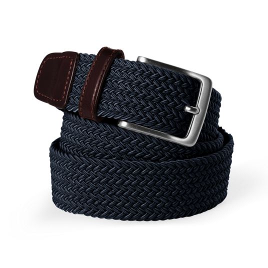 blue dress belt mens Mens Braided Leather Belt (size 28/30 waist) Dark Navy Leather / 28/30