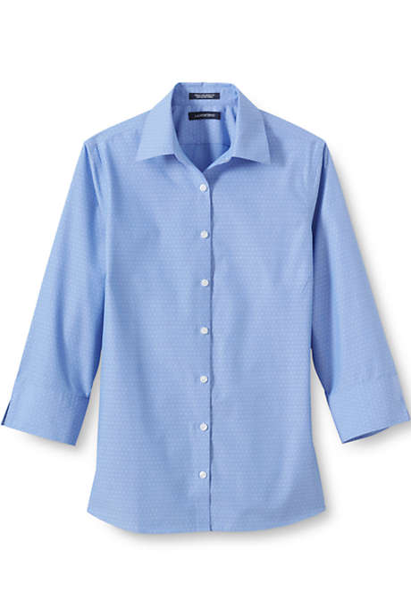 Women's 3/4 Sleeve Dobby Dot Broadcloth Shirt