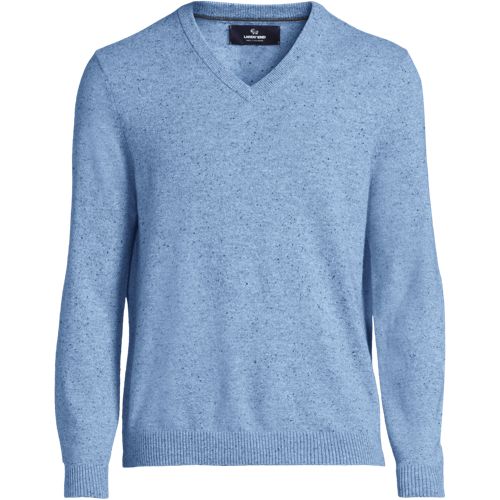 Men's XL Lands' End sold 2-ply Cashmere 100% Cashmere Blue Sweater