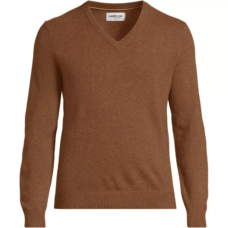 Men's Fine Gauge Cashmere V-neck Sweater, Front