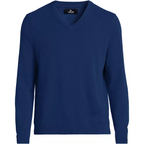 Men's Tall Fine Gauge Cashmere V-neck Sweater - primary