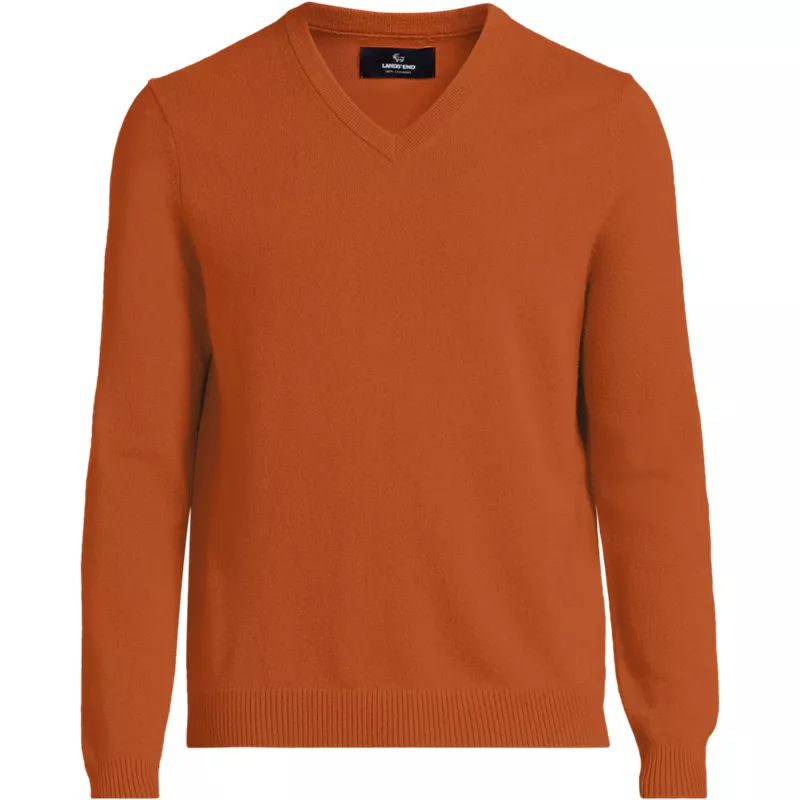 Men's Fine Gauge Cashmere V-neck Sweater, Front