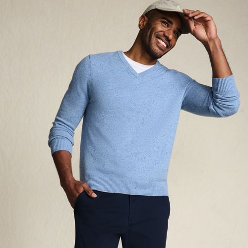 Men's Fine Gauge Cashmere V-neck Sweater, alternative image