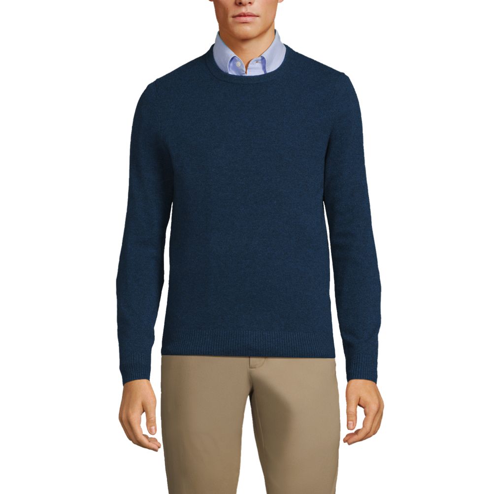 Men's Fine Gauge Cashmere Crewneck Sweater | Lands' End