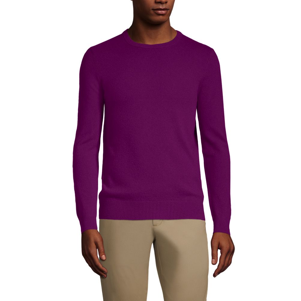 Men's Fine Gauge Cashmere Crewneck Sweater | Lands' End