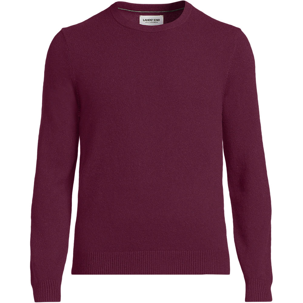 Tall Crew Neck Cashmere Jumper, Men, size: XXL, tall, Red, Cashmere, by Lands' End