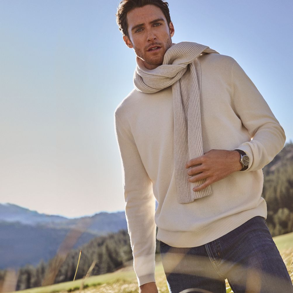 Men s Fine Gauge Cashmere Sweater Lands End