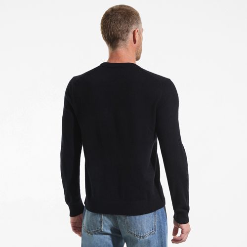  Lands' End Kaschmirpullover Mit Rundem Ausschnitt, Herren, Größe:44-46 Regular, Schwarz, Kaschmir, By Lands' End 