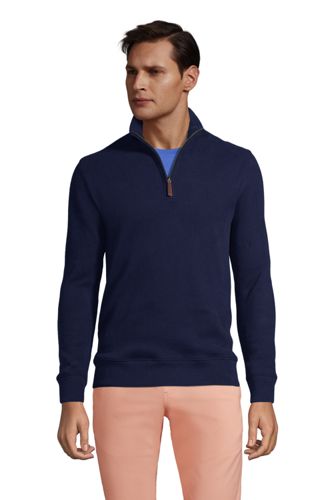 Men's Brushed Rib Half Zip Jumper | Lands' End