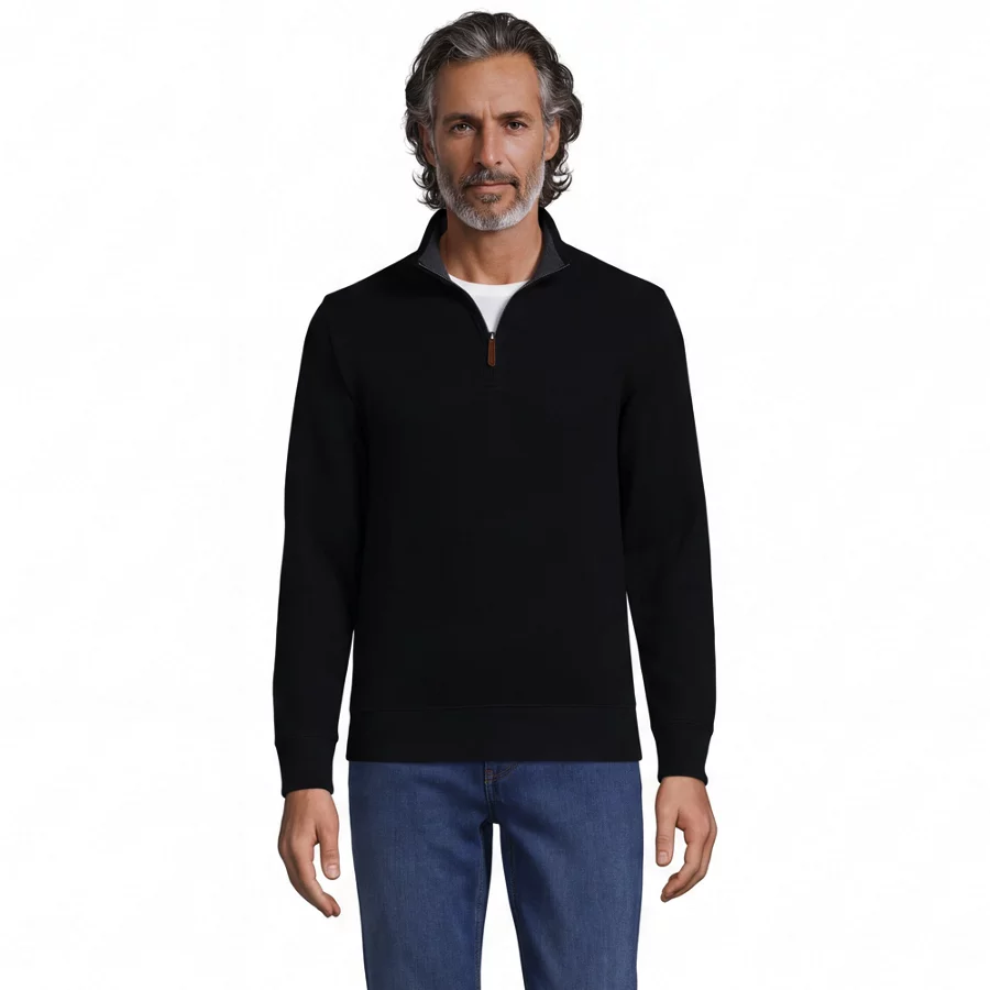 School Uniform Men's Bedford Rib Quarter Zip Sweater view 3