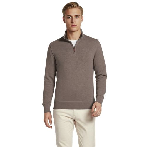  Lands' End Reißverschluss-pullover Aus Bedford-ripp, Herren, Größe:48-50 Regular, Braun, Baumwolle, By Lands' End 