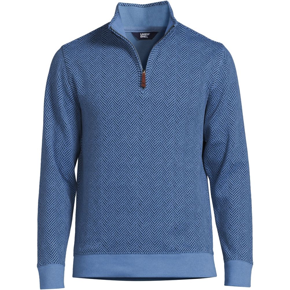 Men's Big Bedford Rib Quarter Zip Sweater | Lands' End