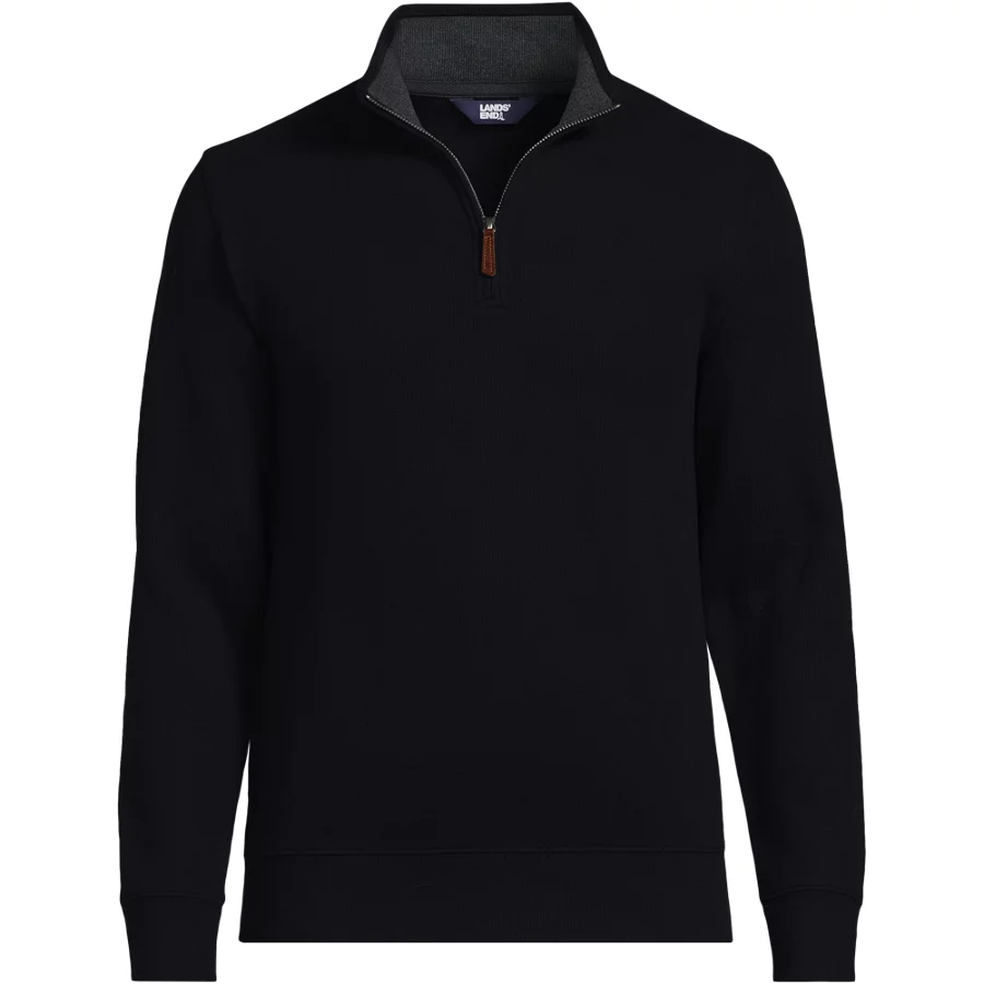 School Uniform Men's Bedford Rib Quarter Zip Sweater view 1