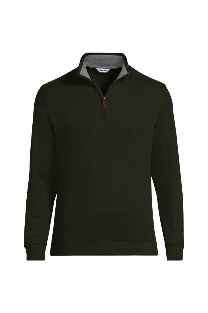 Lands' End Big And Tall Bedford Rib Quarter Zip Pullover Sweater In Brown