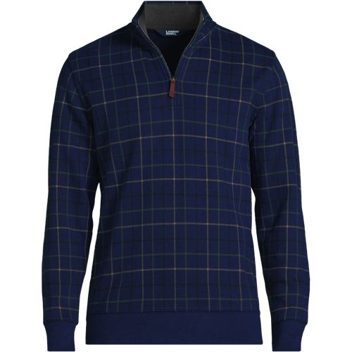 Bedford Quarter Zip Jumper, Men, size: S, regular, Blue, Cotton, by Lands' End