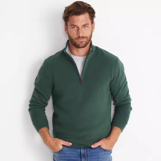 Tall Bedford Rib Quarter Zip Pullover Sweater - primary