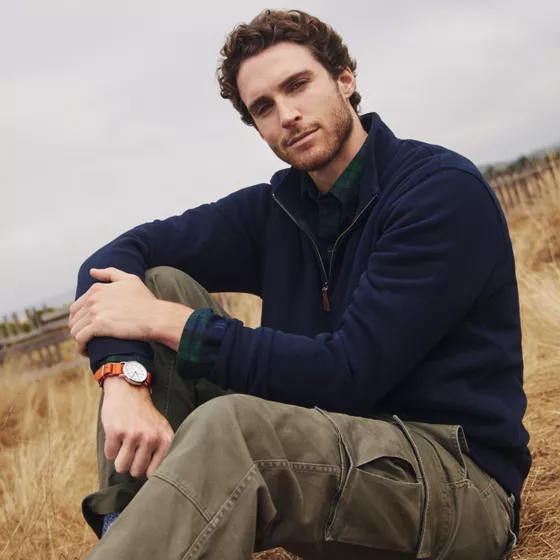 Big Bedford Rib Quarter Zip Pullover Sweater - primary