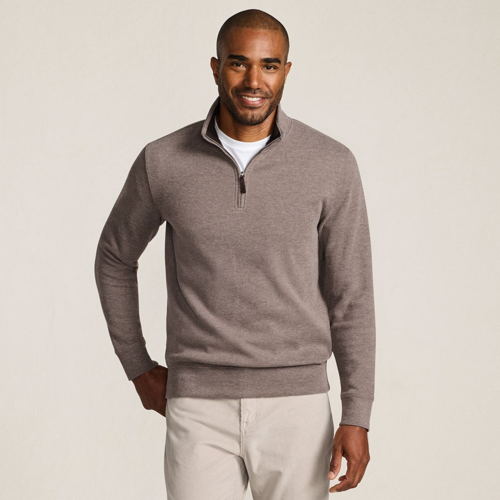 Bedford Rib Quarter Zip Pullover Sweater | Lands' End