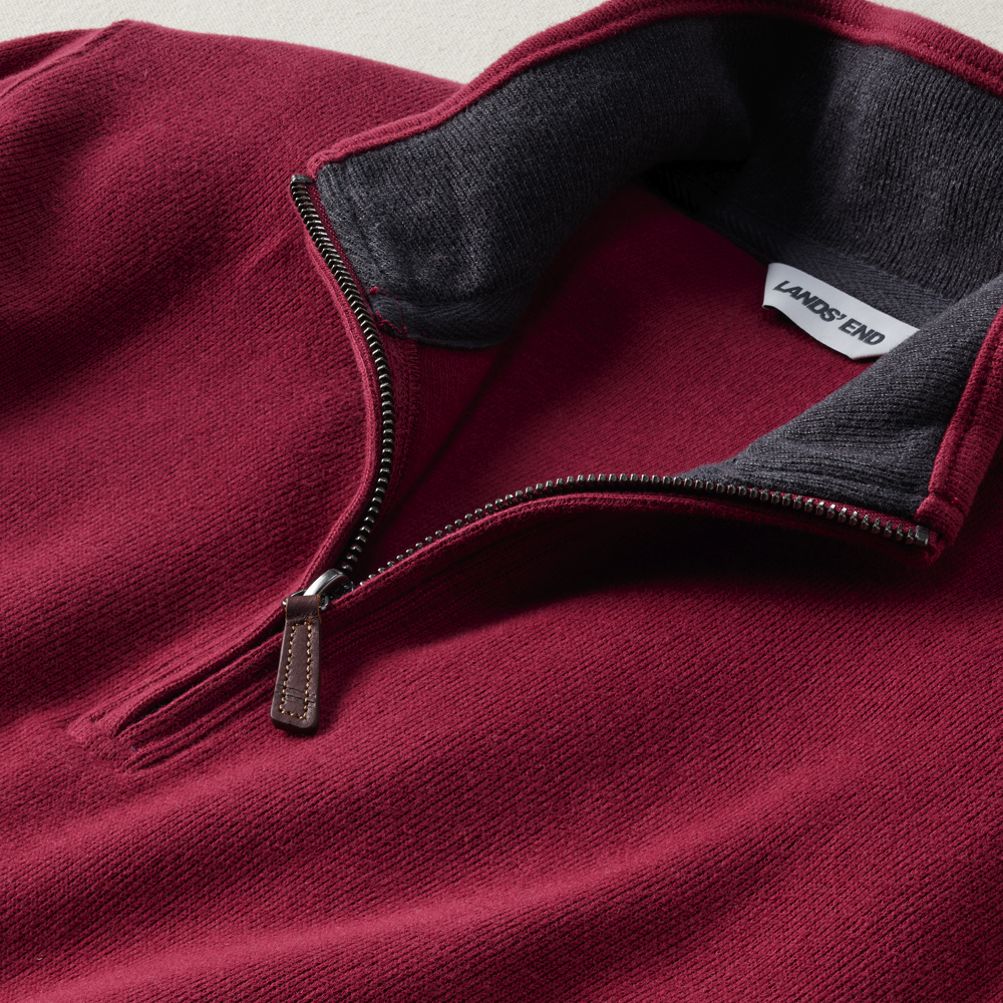 Bedford Rib Quarter Zip Pullover Sweater | Lands' End