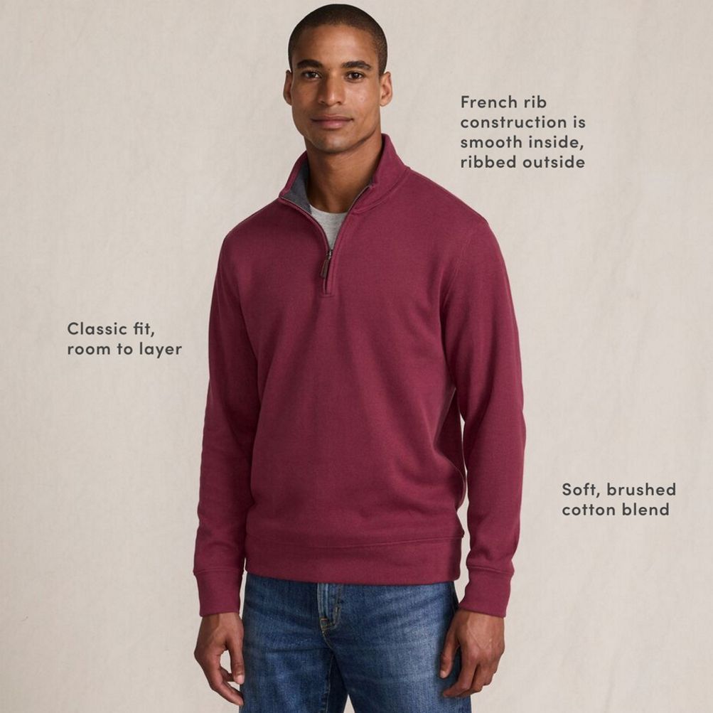 Bedford Rib Quarter Zip Pullover Sweater | Lands' End
