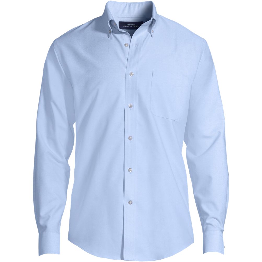 Men's Big Long Sleeve Buttondown Pattern Oxford Shirt | Lands' End