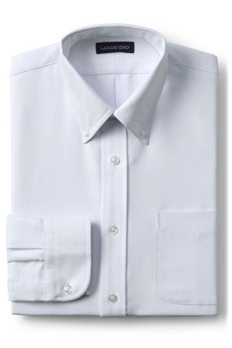 lands end mens white dress shirts