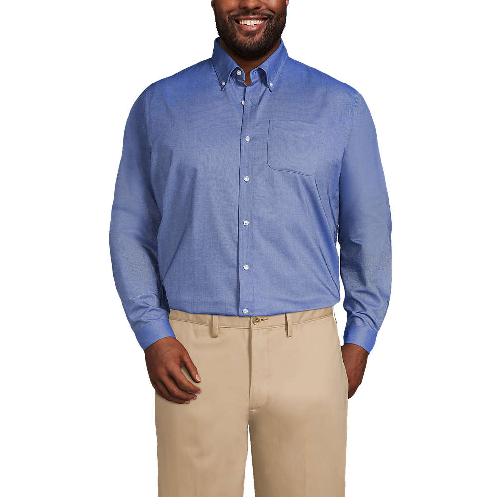 Men's Big Long Sleeve Buttondown Pattern Oxford Shirt