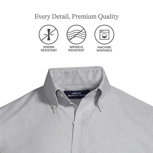 Men's Short Sleeve Button Down Oxford Shirt | Lands' End Business Uniforms