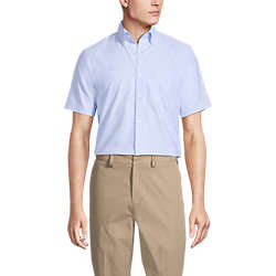 Men's Short Sleeve Buttondown Stain Release Oxford Sport Shirt, Front