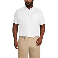 Men's Big Short Sleeve Buttondown Stain Release Oxford Sport Shirt, Front