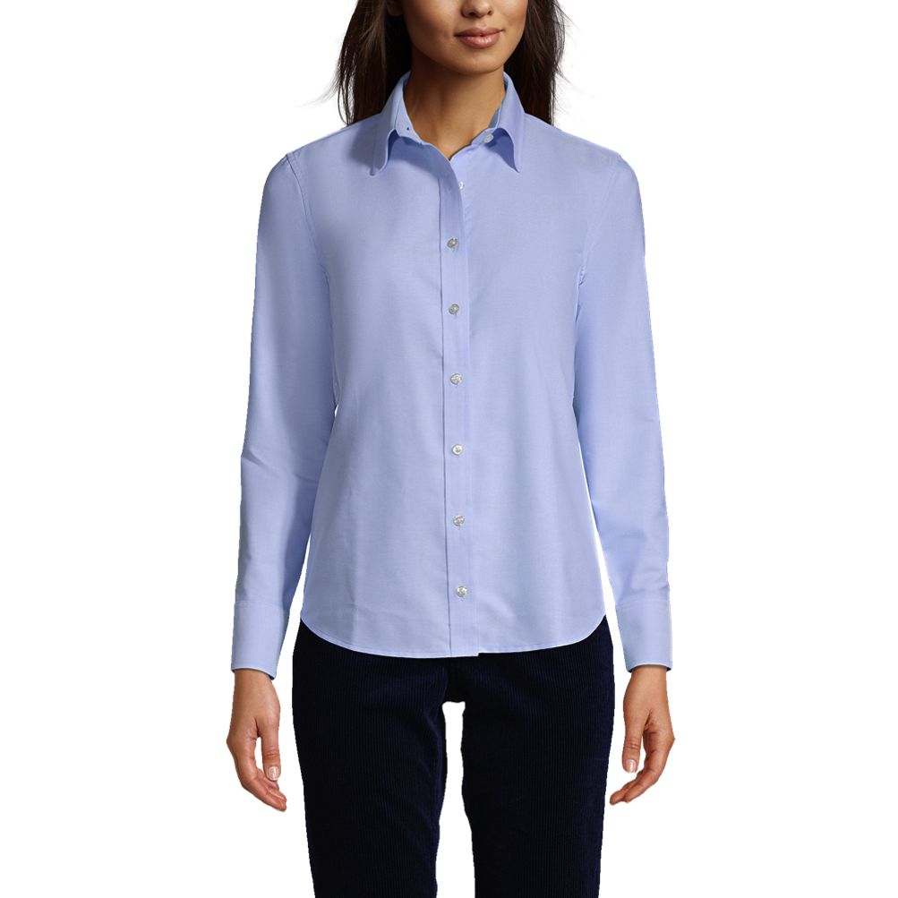 売れ筋商品|||ランズエンド カットソー トップス レディース Women's Long Sleeve Oxford Dress Shirt French blue Girls Long Sleeve Oxford Dress Shirt | Lands' End