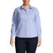 Women's Plus Size Long Sleeve Oxford Shirt, Front