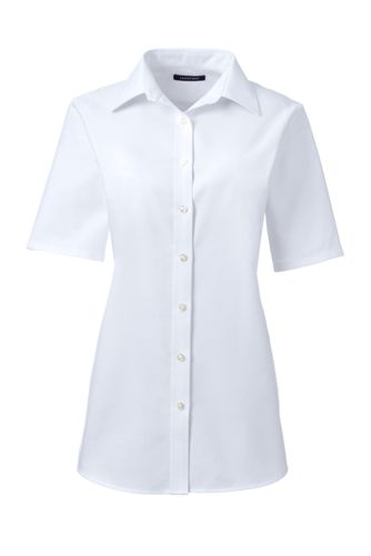 short sleeve white dress shirt womens