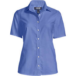 Women's Plus Size Short Sleeve Oxford Shirt, Front